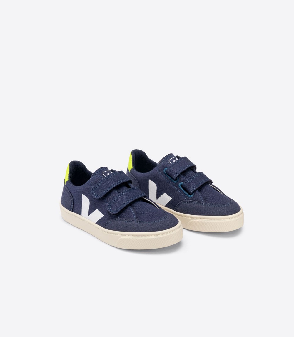 Veja Sneakers Barn - V-12 Velcro Canvas - Blå - 239654-VMU